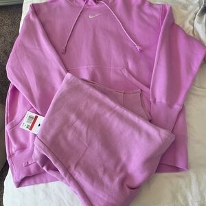 Nike Pink Swoosh Hoodie With Matching Pants Size Large Nwt
